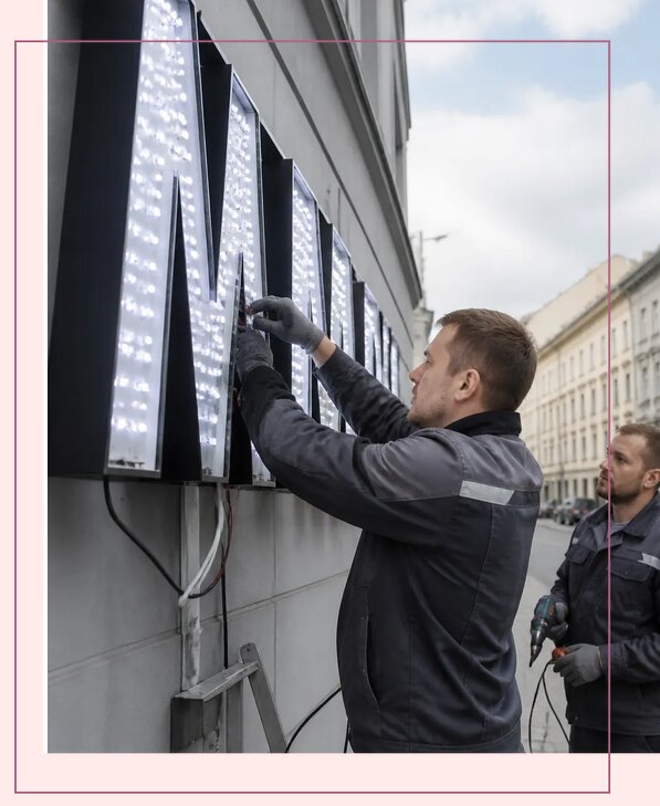 Изготовление и монтаж светодиодных LED вывесок в Котласе
