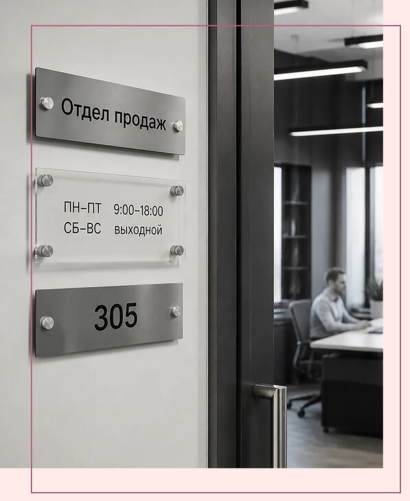 Офисные таблички на дверь в Котласе по цене от 5078 р. | Аванза-Ктл