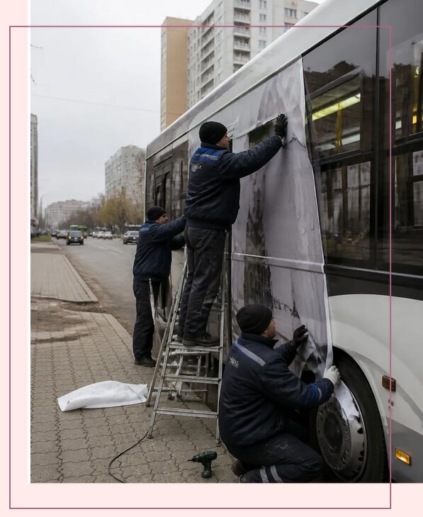 Изготовление и монтаж рекламы на автобусах в Котласе